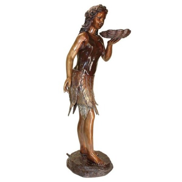 Leaf Maiden Cast Bronze Garden Statue Optional fountain use sculpture